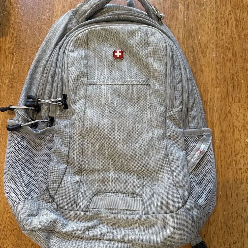 Swiss Gear, Gray Backpack , L , Gray Full Zip, 9 Pockets